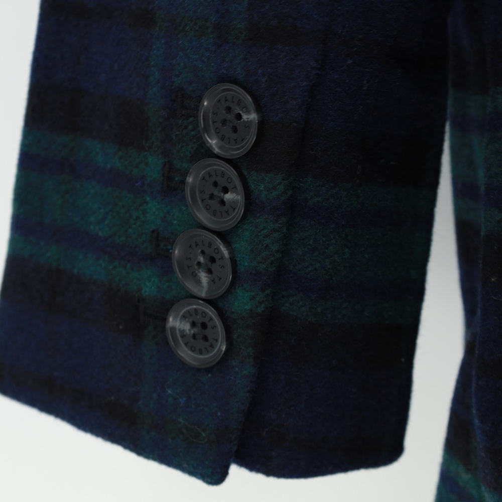 TALBOTS Plaid Blazer Jacket Wool Blend Button Front Size 12 NWOT Preppy Office - Picture 5 of 10